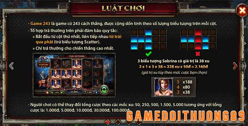 Luật chơi game đổi thưởng The Witcher