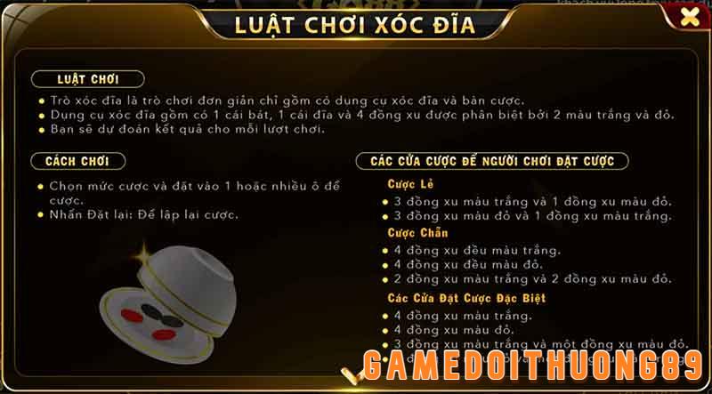 Luật chơi xóc đĩa