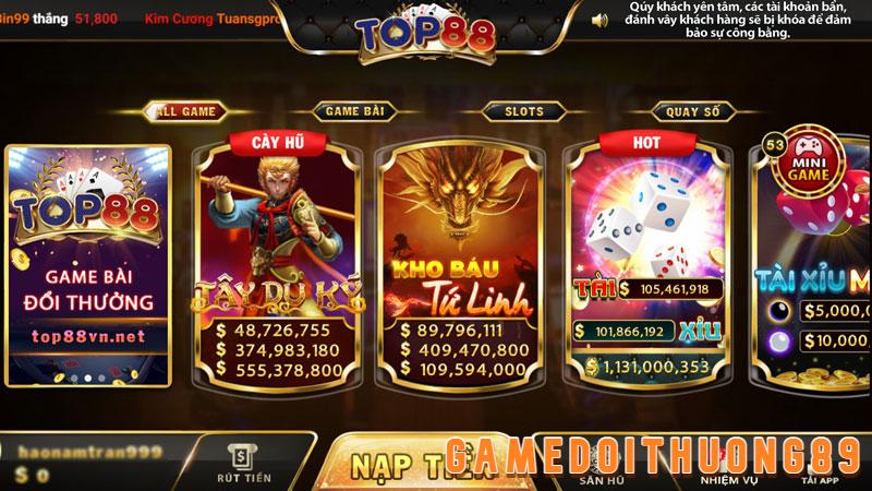 Gioa diện game bài đổi thưởng Top88