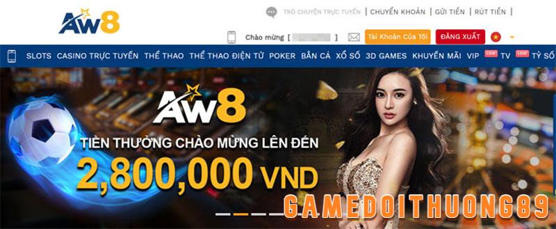 Giao diện tại trang game AW8