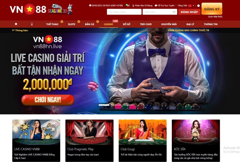 Live casino Vn88 – Sảnh casino online hàng đầu tại Việt Nam