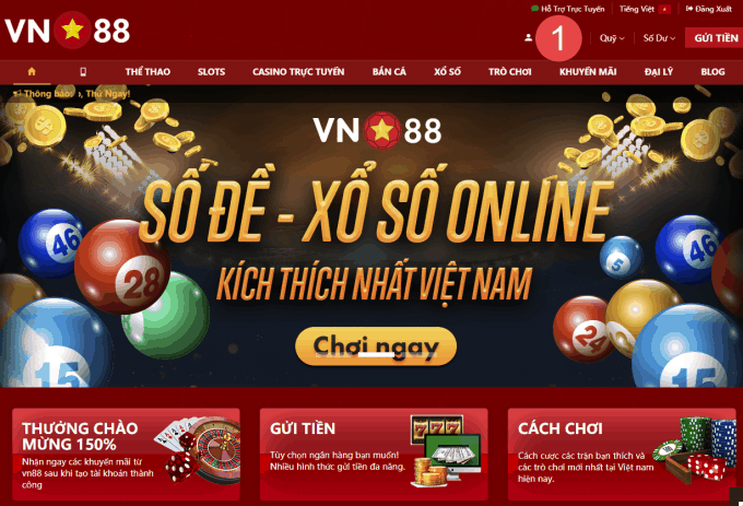 Hướng dẫn cách chơi số đề Việt Nam 1 ăn 95 tại nhà cái Vn88